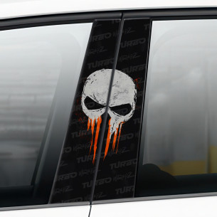 Naklejka na słupek samochodowy Czaszka Punishera | TurboWrapz.com 2
