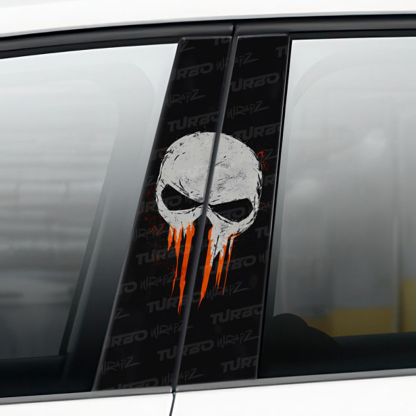 Naklejka na słupek samochodowy Czaszka Punishera | TurboWrapz.com