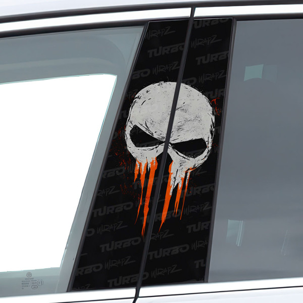 Naklejka na słupek samochodowy Czaszka Punishera | TurboWrapz.com