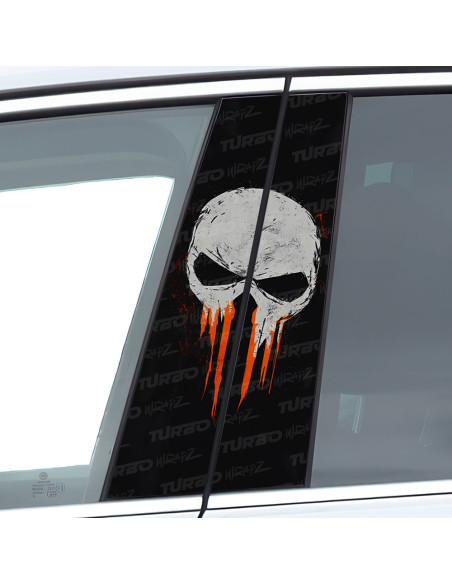 Naklejka na słupek samochodowy Czaszka Punishera | TurboWrapz.com