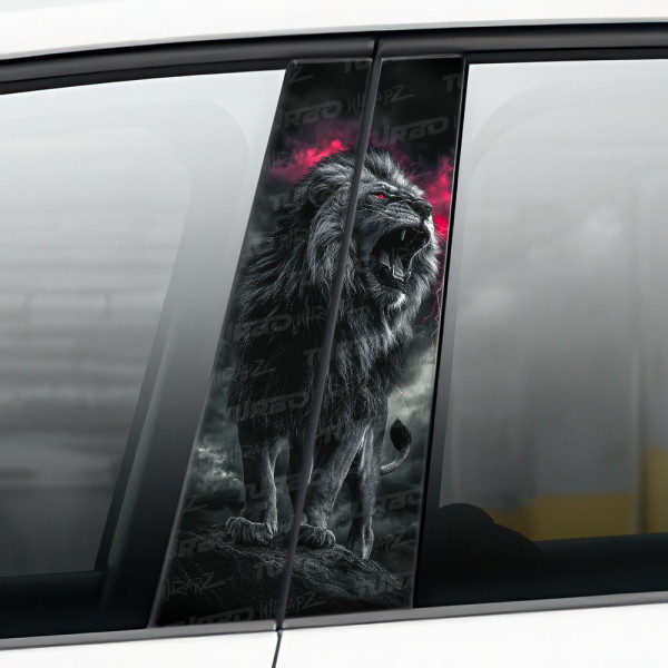 Naklejka na słupek samochodowy Ryczący Lew  | TurboWrapz.com