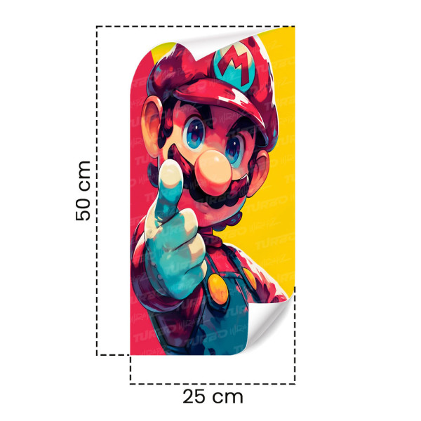Sticker for car pillar Mario | TurboWrapz.com