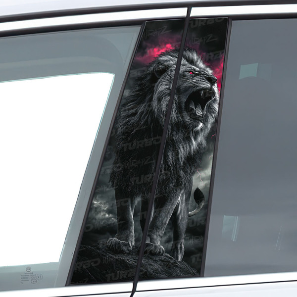 Naklejka na słupek samochodowy Ryczący Lew  | TurboWrapz.com