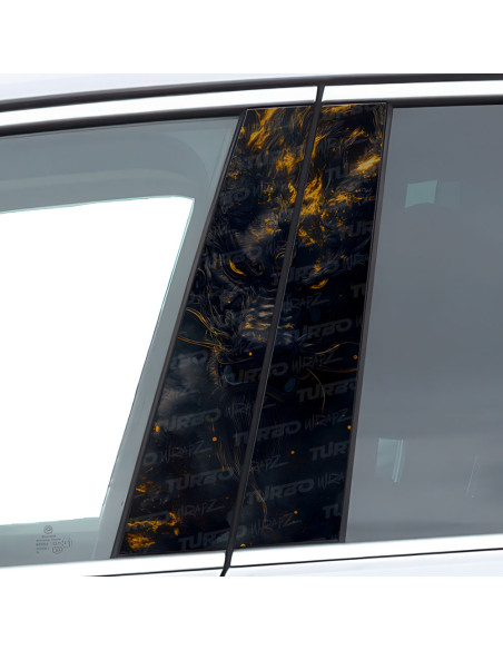 Naklejka na słupek samochodowy Złoty Smok | TurboWrapz.com