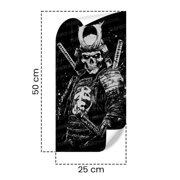 Naklejka na słupek samochodowy Szkielet Samuraja  | TurboWrapz.com