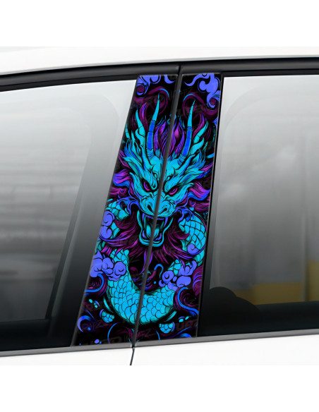 Naklejka na słupek samochodowy Japoński Smok | TurboWrapz.com