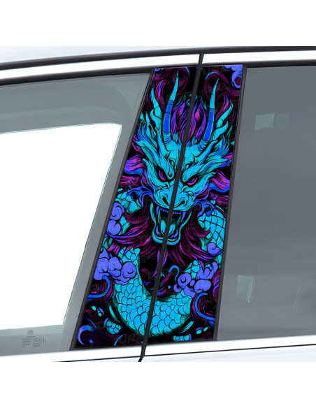 Naklejka na słupek samochodowy Japoński Smok | TurboWrapz.com