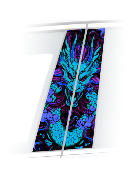 Naklejka na słupek samochodowy Japoński Smok | TurboWrapz.com