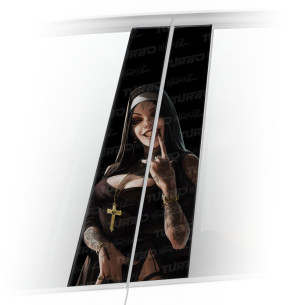 Naklejka na słupek samochodowy Bezwstydna Zakonnica | TurboWrapz.com