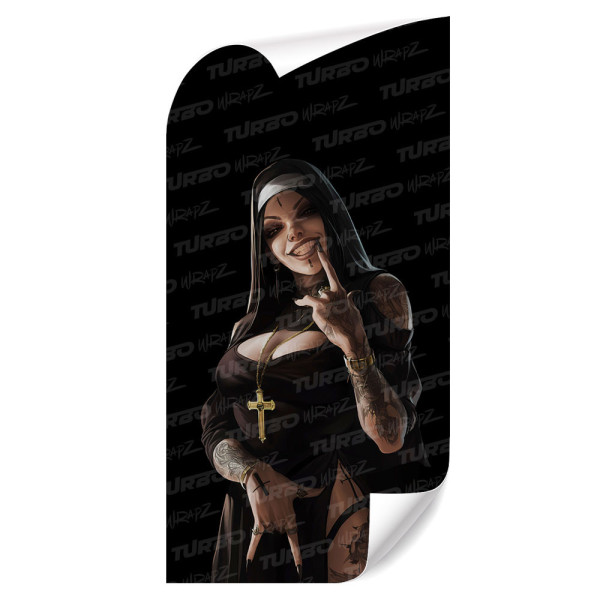 Naklejka na słupek samochodowy Bezwstydna Zakonnica | TurboWrapz.com