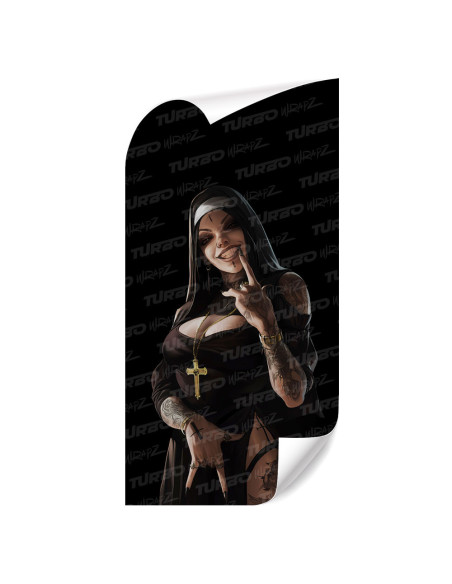 Naklejka na słupek samochodowy Bezwstydna Zakonnica | TurboWrapz.com