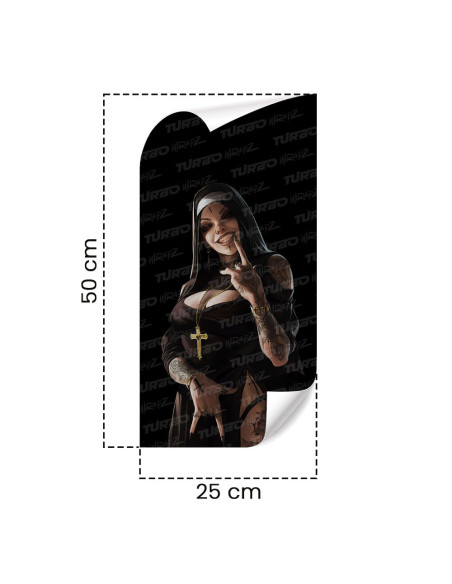 Naklejka na słupek samochodowy Bezwstydna Zakonnica | TurboWrapz.com