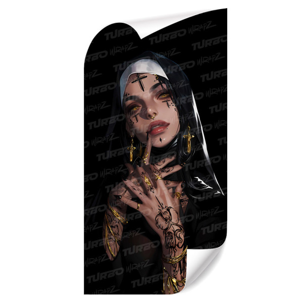 Sticker for car pillar Zakonnica z Tatuażami | TurboWrapz.com