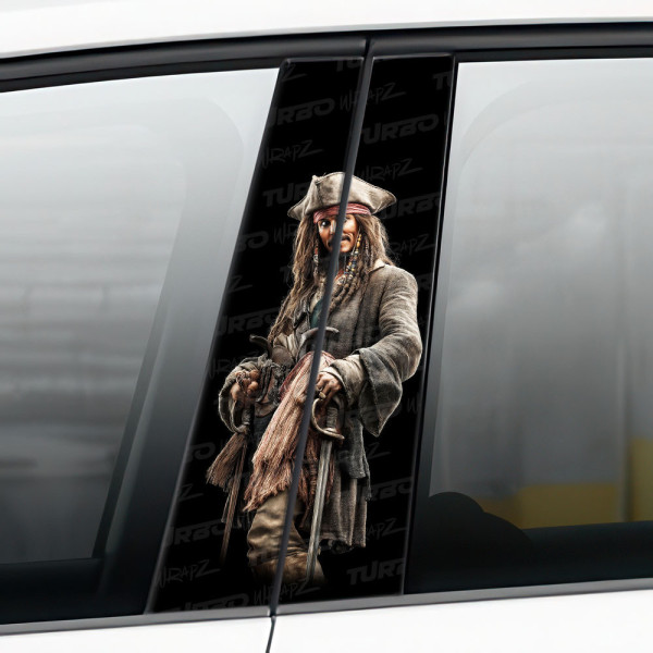 Sticker for car pillar Jack Sparrow 2 | TurboWrapz.com