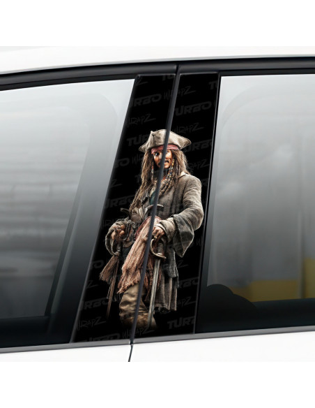 Sticker for car pillar Jack Sparrow 2 | TurboWrapz.com