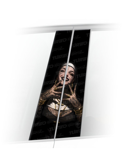 Sticker for car pillar Zakonnica z Tatuażami na haju | TurboWrapz.com