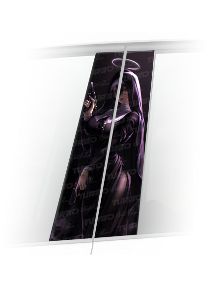 Naklejka na słupek samochodowy Zakonnica z Anime | TurboWrapz.com