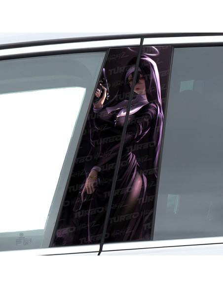 Naklejka na słupek samochodowy Zakonnica z Anime | TurboWrapz.com