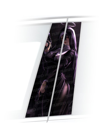 Naklejka na słupek samochodowy Zakonnica z Anime | TurboWrapz.com