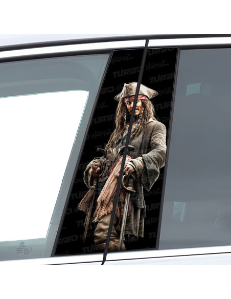Sticker for car pillar Jack Sparrow 2 | TurboWrapz.com