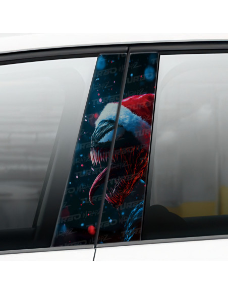 Sticker for car pillar Venom Święty Mikołaj | TurboWrapz.com