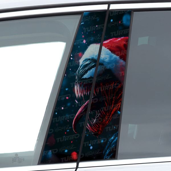 Naklejka na słupek samochodowy Venom Święty Mikołaj | TurboWrapz.com