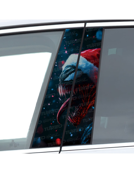 Sticker for car pillar Venom Święty Mikołaj | TurboWrapz.com