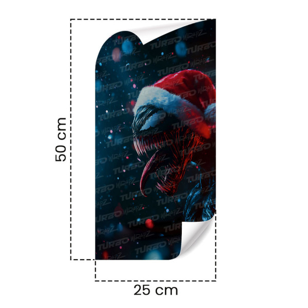 Sticker for car pillar Venom Święty Mikołaj | TurboWrapz.com