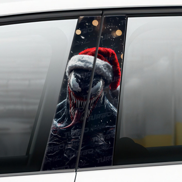 Sticker for car pillar Venom Święty Mikołaj | TurboWrapz.com