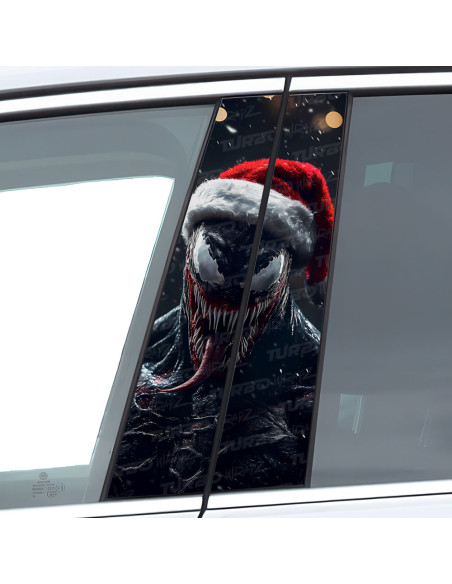 Sticker for car pillar Venom Święty Mikołaj | TurboWrapz.com