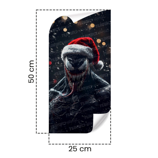 Sticker for car pillar Venom Święty Mikołaj | TurboWrapz.com