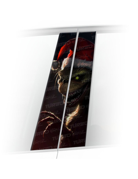 Sticker for car pillar Grinch Święty Mikołaj | TurboWrapz.com