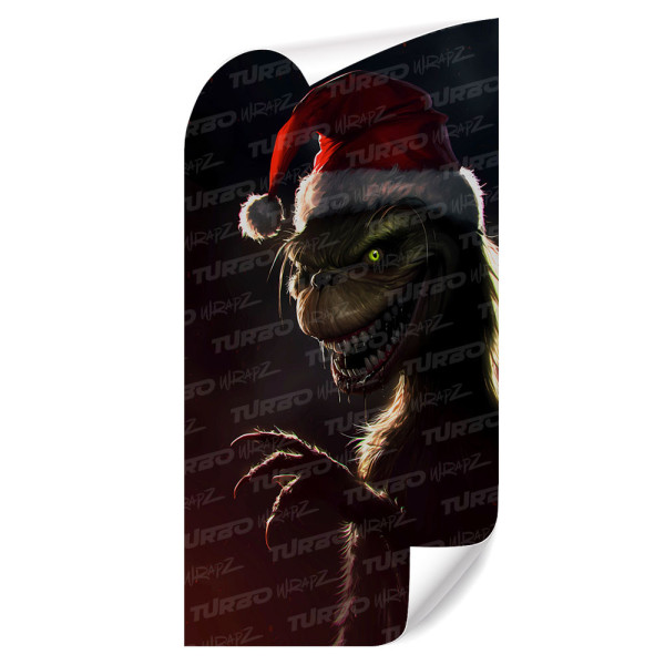 Sticker for car pillar Grinch Święty Mikołaj | TurboWrapz.com