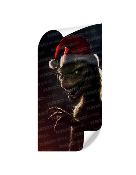 Sticker for car pillar Grinch Święty Mikołaj | TurboWrapz.com