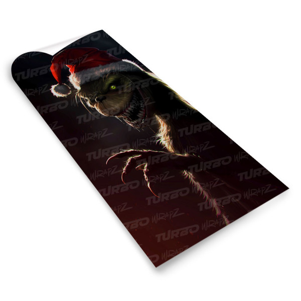 Sticker for car pillar Grinch Święty Mikołaj | TurboWrapz.com