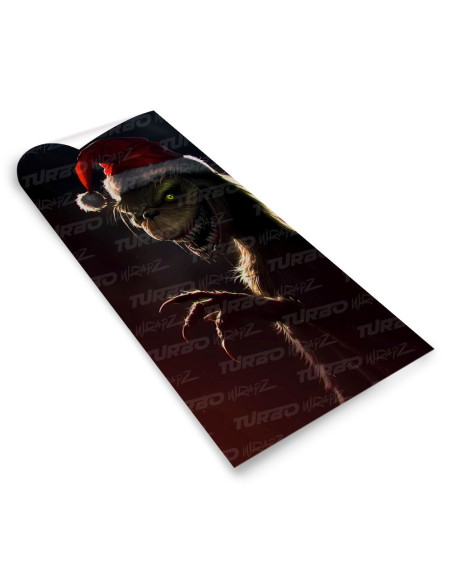 Sticker for car pillar Grinch Święty Mikołaj | TurboWrapz.com