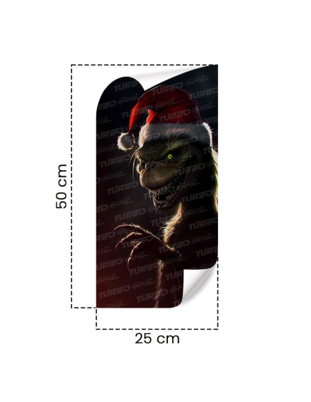Sticker for car pillar Grinch Święty Mikołaj | TurboWrapz.com
