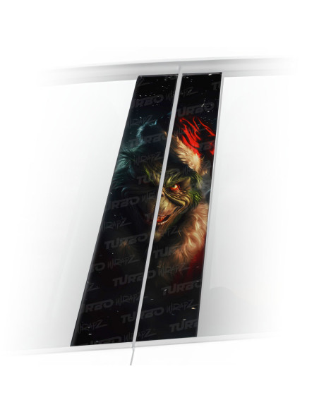 Sticker for car pillar Grinch Święty Mikołaj | TurboWrapz.com