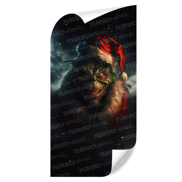 Sticker for car pillar Grinch Święty Mikołaj | TurboWrapz.com