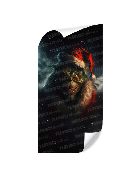 Sticker for car pillar Grinch Święty Mikołaj | TurboWrapz.com