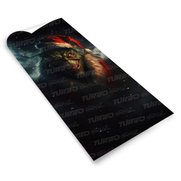 Sticker for car pillar Grinch Święty Mikołaj | TurboWrapz.com