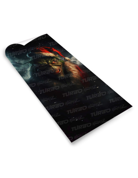 Sticker for car pillar Grinch Święty Mikołaj | TurboWrapz.com