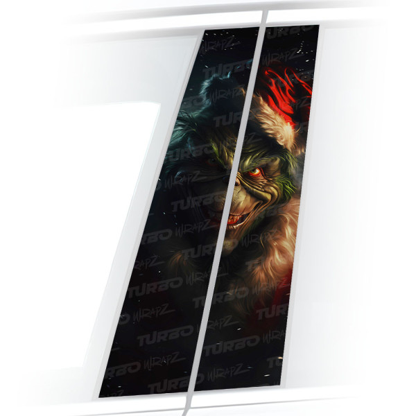 Sticker for car pillar Grinch Święty Mikołaj | TurboWrapz.com