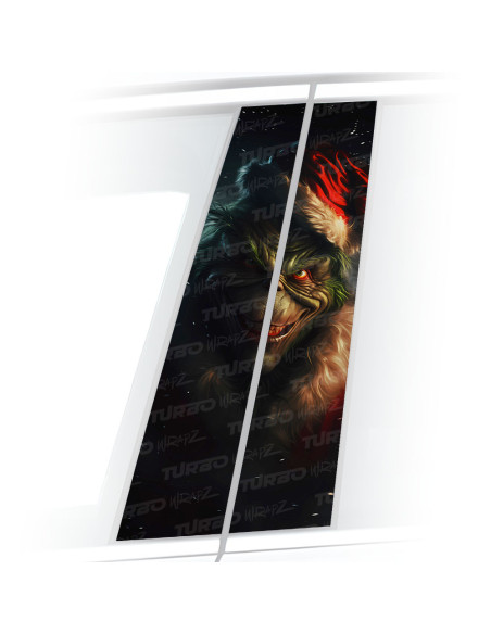 Naklejka na słupek samochodowy Grinch Święty Mikołaj | TurboWrapz.com