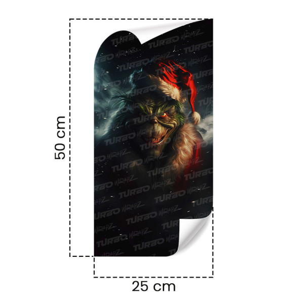 Sticker for car pillar Grinch Święty Mikołaj | TurboWrapz.com