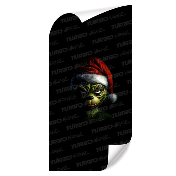 Sticker for car pillar Grinch Święty Mikołaj | TurboWrapz.com