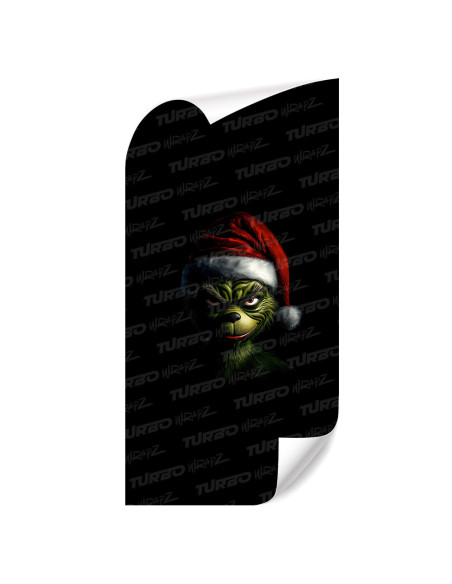 Sticker for car pillar Grinch Święty Mikołaj | TurboWrapz.com