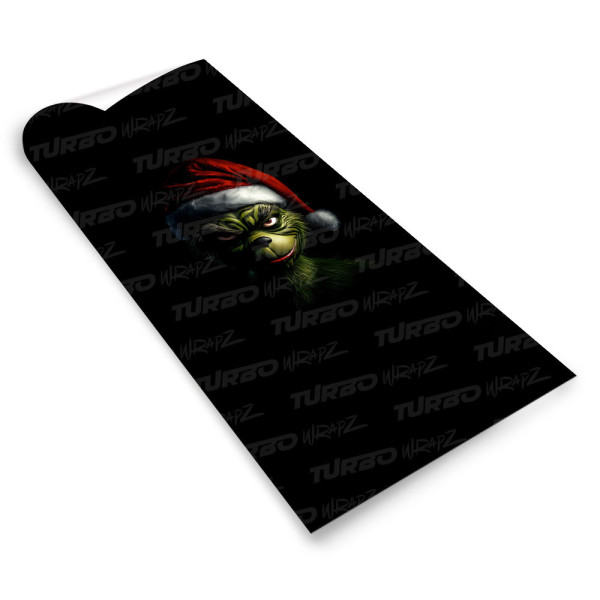 Sticker for car pillar Grinch Święty Mikołaj | TurboWrapz.com