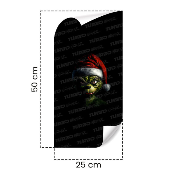 Sticker for car pillar Grinch Święty Mikołaj | TurboWrapz.com