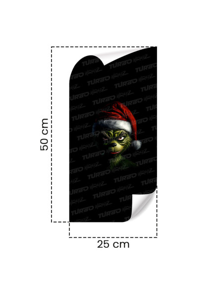 Sticker for car pillar Grinch Święty Mikołaj | TurboWrapz.com